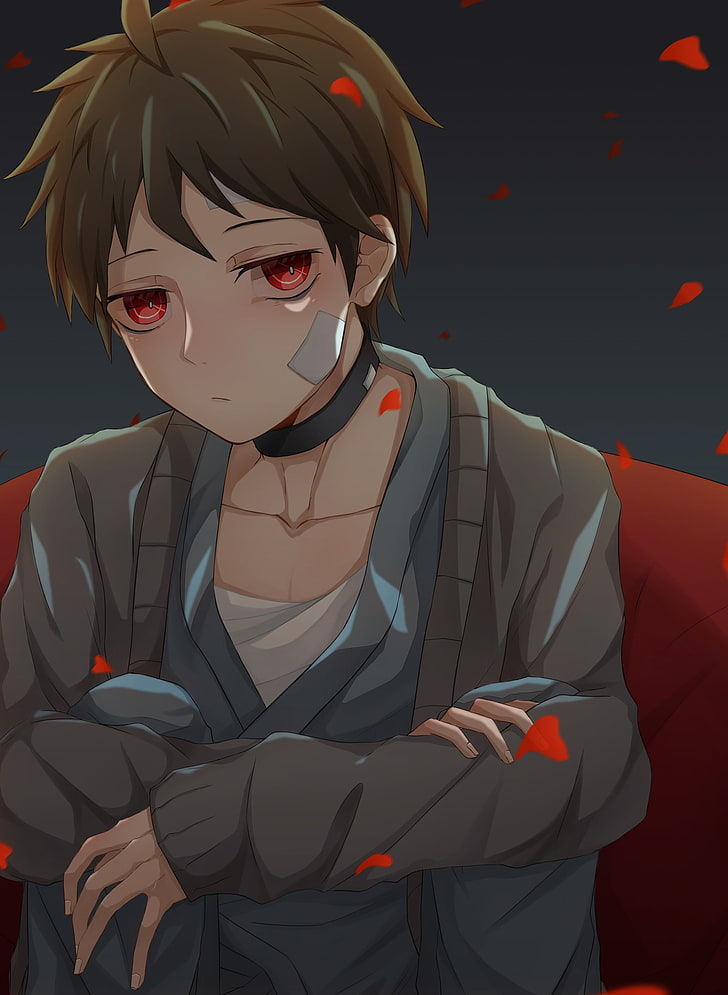 HD wallpaper: danganronpa 2, hajime hinata, scars, red eyes, Anime, one  person | Wallpaper Flare