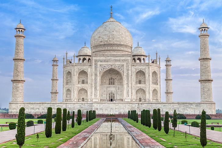 India, tourism, Taj Mahal, travel, castle, temple, architecture, HD wallpaper
