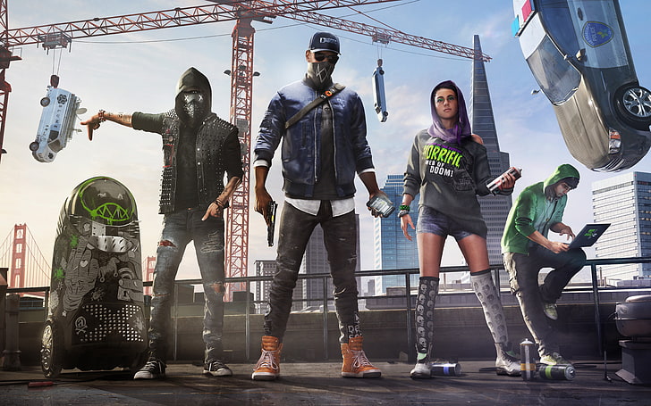Watch Dogs digital wallpaper, Upcoming Games, Watch_Dogs 2, hackers