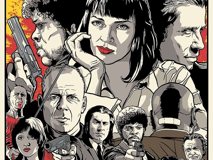 comic book digital wallpaper, Movie, Pulp Fiction