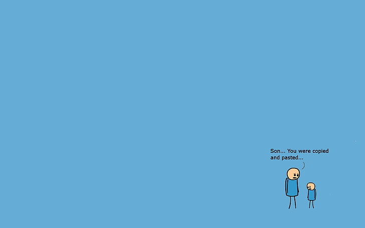 illustration of father and son, minimalism, communication, blue, HD wallpaper