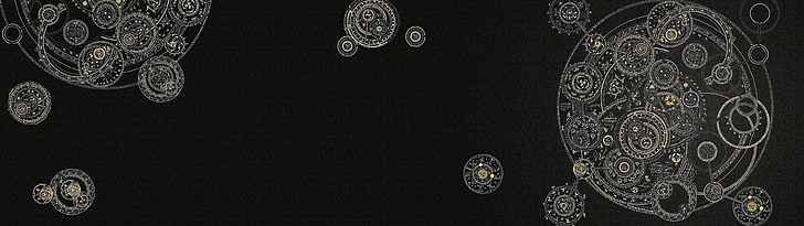 gray and black floral wallpaper, abstract, multiple display, pattern, HD wallpaper