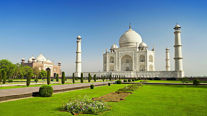 tourism, palace, asia, india, agra, taj mahal, wonders of the world