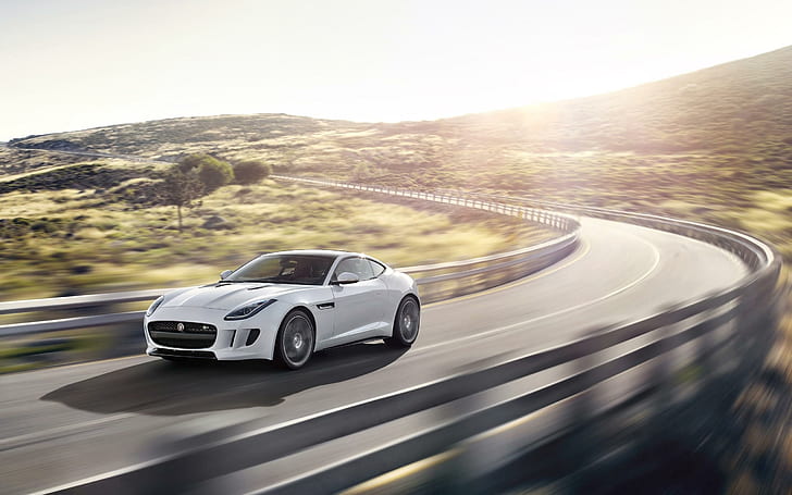 2014 Jaguar F Type R Coupe 5, white coupe, cars