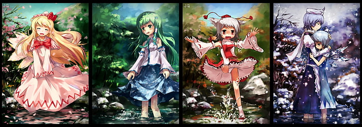 Anime, Touhou, Cirno (Touhou), Letty Whiterock, Momiji Inubashiri, HD wallpaper