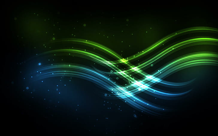 Blue And Green Togther, space, stars, combine, colors, abstract, HD wallpaper