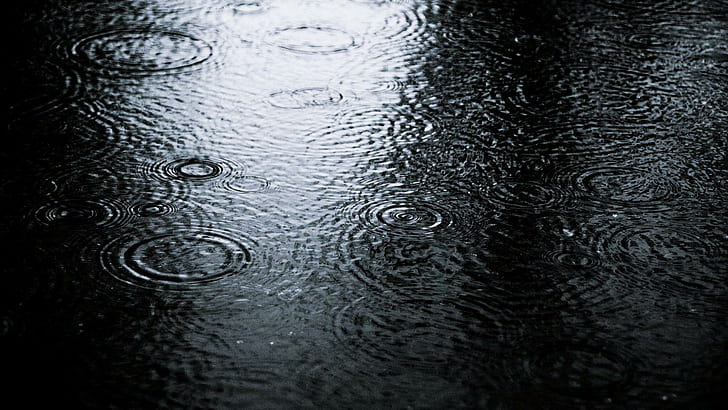 Rain Desktop Black Background, body of water, 1920x1080