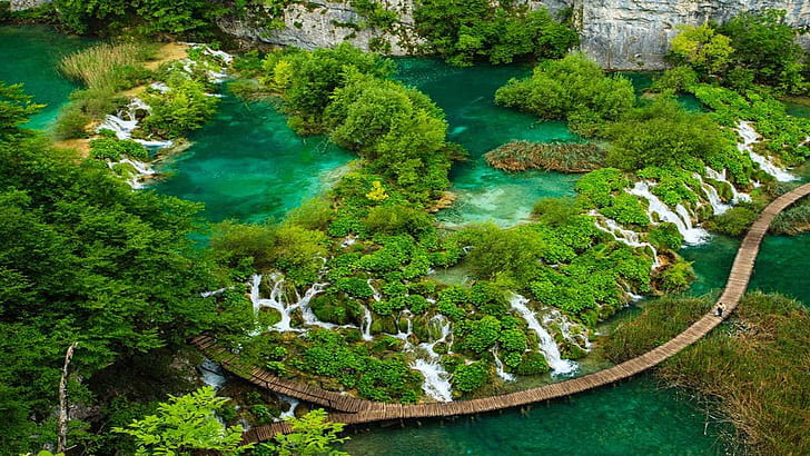 View Of Waterfalls In Plitvice Lakes National Park Croacia, HD wallpaper