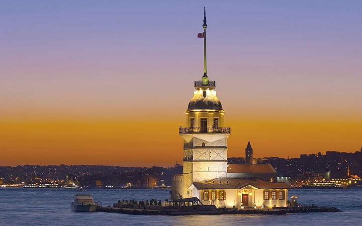 Kiz Kulesi, Turkey, Istanbul, Maiden's Tower, HD wallpaper