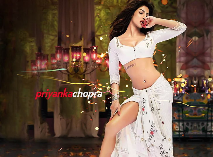 Priyanka Chopra In White Saree, one person, young adult, standing, HD wallpaper