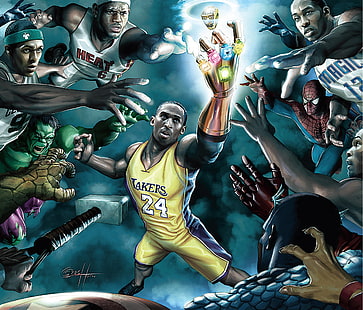 HD wallpaper: Lakers 24 illustration, NBA, LeBron James, champions, Kobe  Bryant | Wallpaper Flare