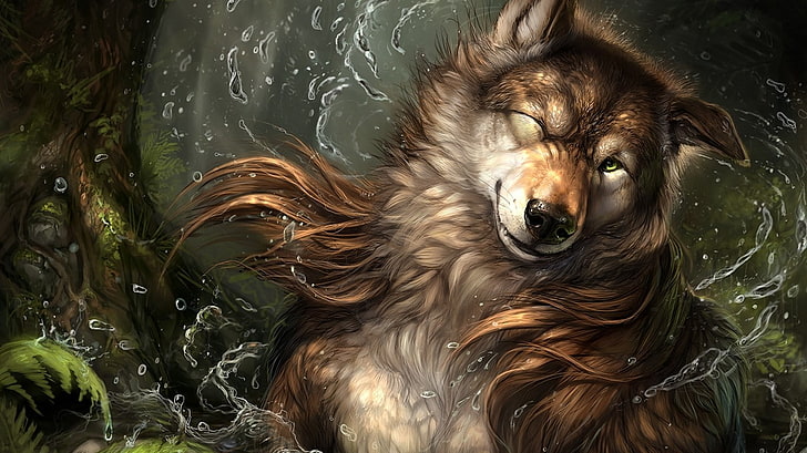furry, Anthro, wolf, one animal, canine, dog, animal themes, HD wallpaper