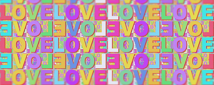 Love, Artistic, Typography, Colorful, Design, Pattern, Text, tiltshift, HD wallpaper
