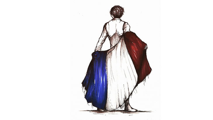 France, sketches, flag