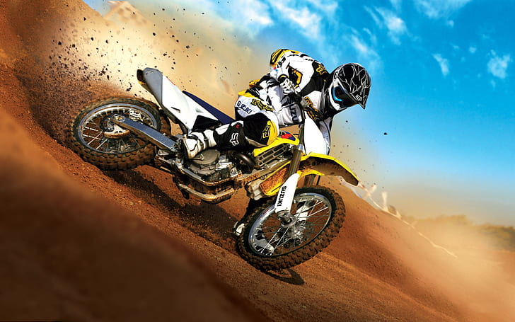 Suzuki Motocross HD, bikes, motorcycles, bikes and motorcycles, HD wallpaper