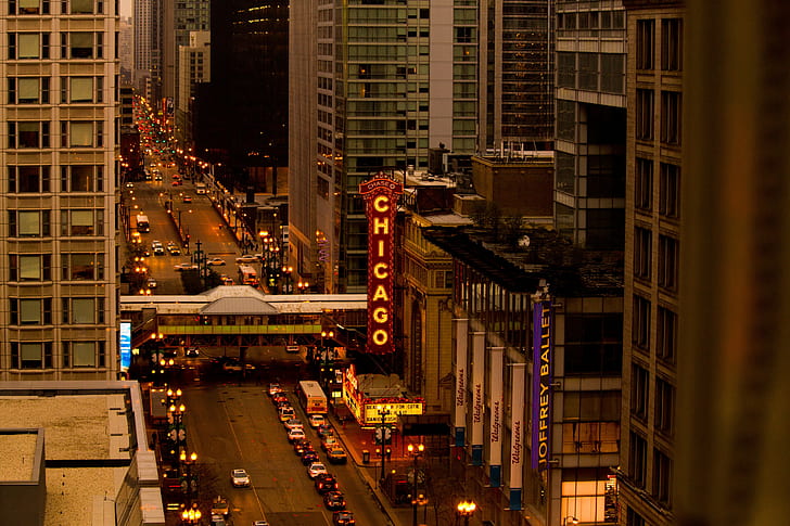 Chicago, city, street, traffic, urban, HD wallpaper