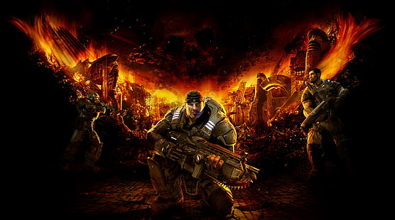HD wallpaper: cog game gears emblem Video Games Gears of War HD Art, gow - Wallpaper Flare