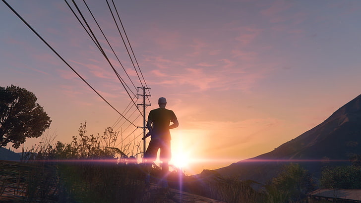 game digital wallpaper, Grand Theft Auto V, Rockstar Games, screen shot