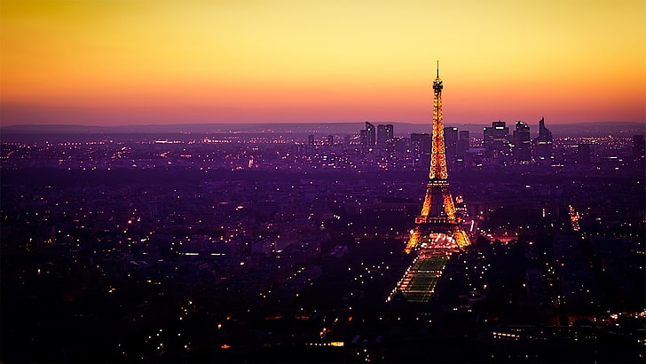 France, Paris, Eiffel Tower, night, landscape, architecture