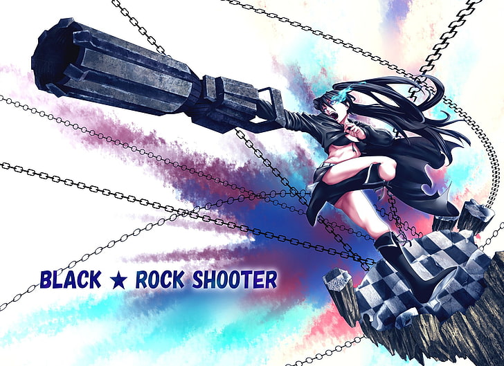 anime girls, Black Rock Shooter, Kuroi Mato, one person, day