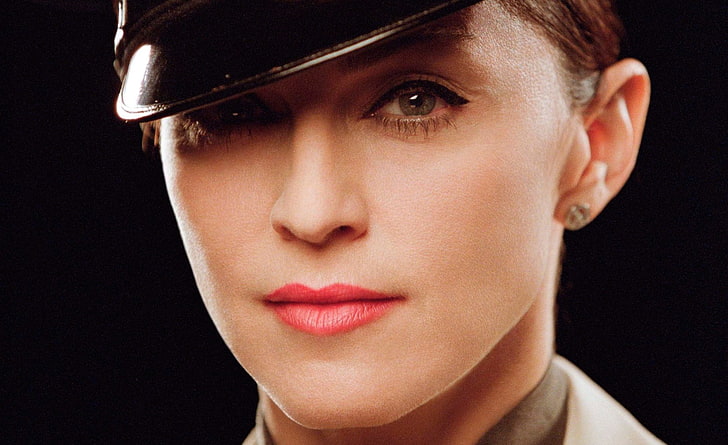 Madonna, women's black peaked cap, Music, Others, Portrait, Singer