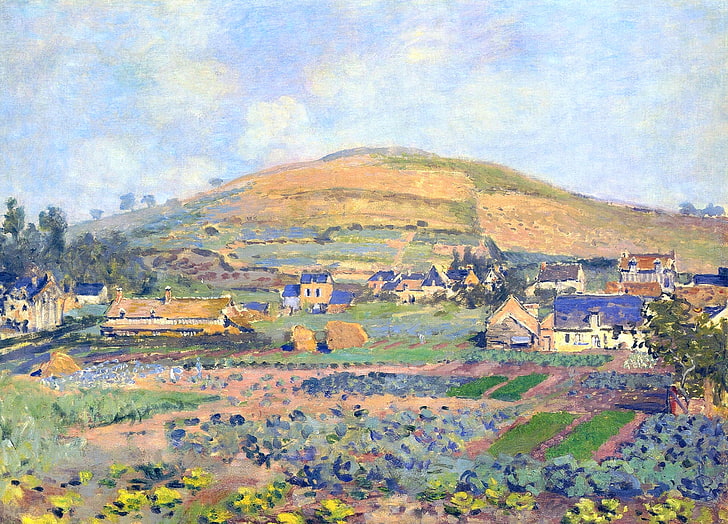 landscape, picture, Claude Monet, The mount Riboudet in Rouen. Spring, HD wallpaper
