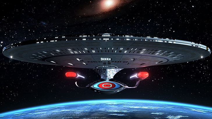 gray space ship illustration, Star Trek, USS Enterprise (spaceship)