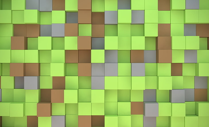 Minecraft Cubes HD Wallpaper, multicolored digital wallpaper, HD wallpaper