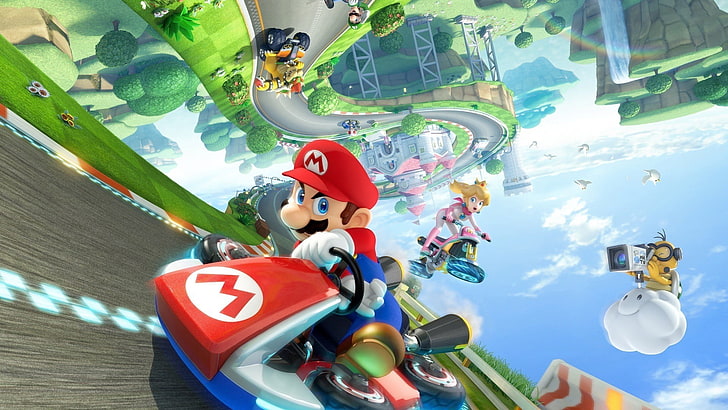Super Mario game application, Kart, Princess Peach, bowser, Mario Kart, HD wallpaper