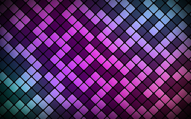 pattern, purple, square, tiles, backgrounds, full frame, no people, HD wallpaper