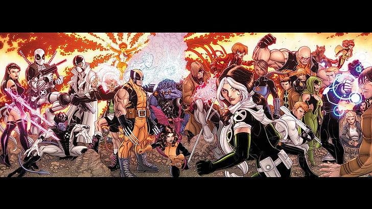 X-Men wallpaper, comics, Wolverine, Marvel Comics, Beast (character), HD wallpaper