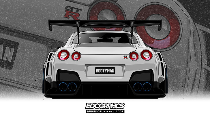 EDC Graphics, Nissan GT-R, render, JDM, Japanese cars, mode of transportation HD wallpaper