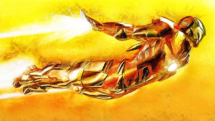Marvel Iron Man sketch, artwork, yellow, animal, animal themes, HD wallpaper