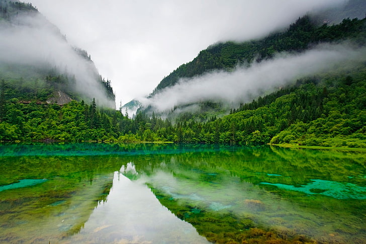 calm body of water, Jiuzhaigou Nature Reserve, China, lake, clear water