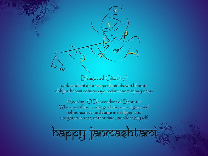 HD wallpaper: Krishna Janmashtami, blue wallpaper, Festivals / Holidays,  lord krishna | Wallpaper Flare