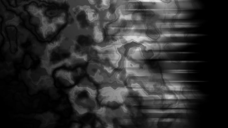 abstract, grey, monochrome, white, black, digital art, motion, HD wallpaper