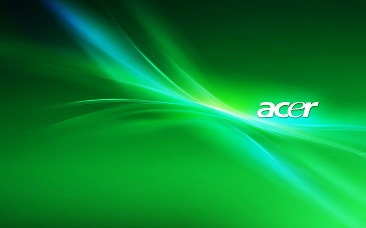 Acer Green, background, logo, brand, HD wallpaper