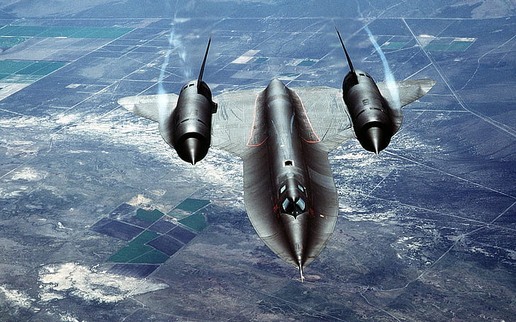SR-71 blackbird flying clouds, fighter jet, HD wallpaper