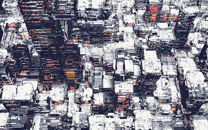 Architecture, Digital Art, Cityscape, Aerial View, 2560x1600, HD wallpaper