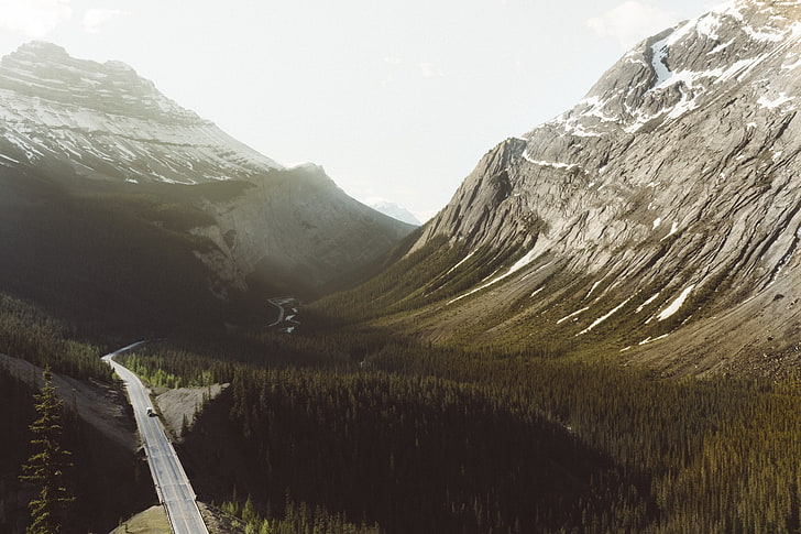 landscape, nature, road, mountains, forest, beauty in nature