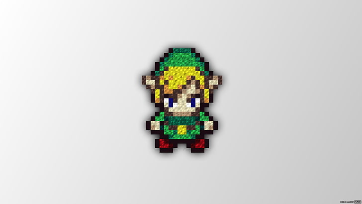 Link illustration, The Legend of Zelda, Trixel, pixel art, pixels, HD wallpaper