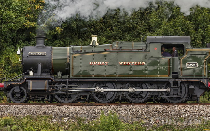 Great Western train, steam locomotive, rail transportation, mode of transportation, HD wallpaper