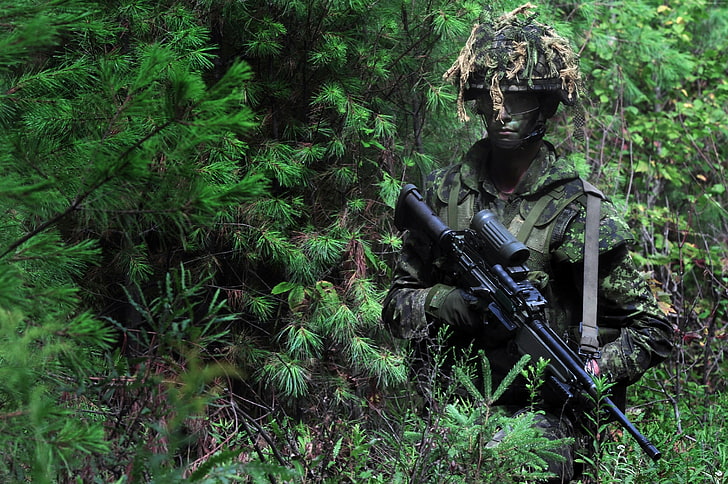 soldier, camo, scope, assault rifle, U.S. Army, military, government, HD wallpaper