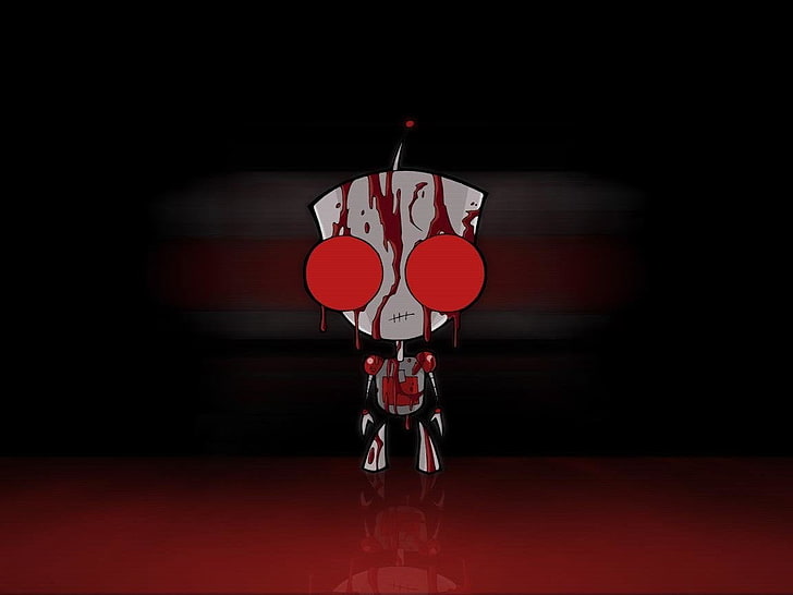 bloody robot illustration, TV Show, Invader Zim, Gir (Invader Zim)