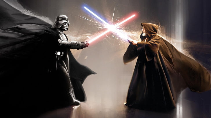 Star Wars Darth Vader wallpaper, Obi-Wan Kenobi, lightsaber, artwork, HD wallpaper