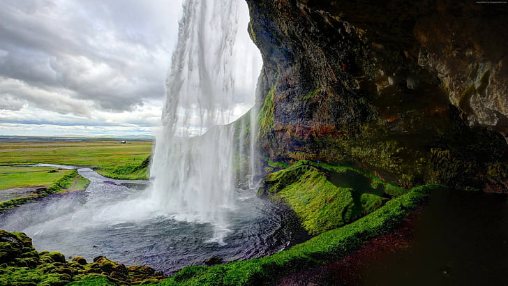tourism, Seljalandsfoss, 5k, Iceland, travel, 4k, waterfall