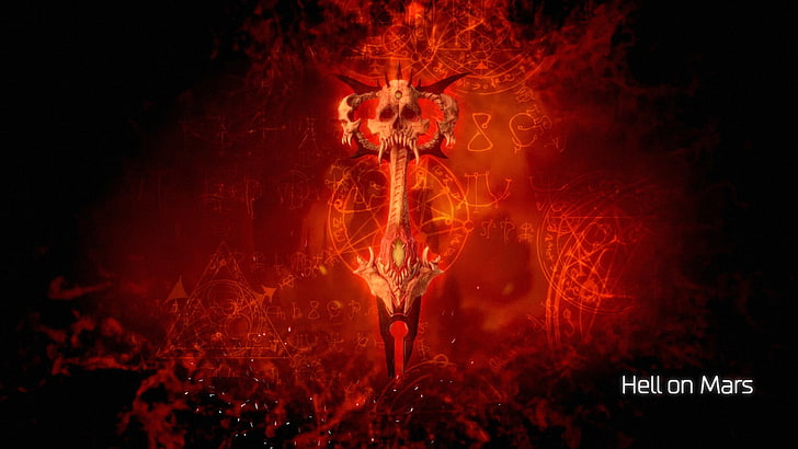 Doom 4, Doom (game), red, no people, nature, motion, night, HD wallpaper