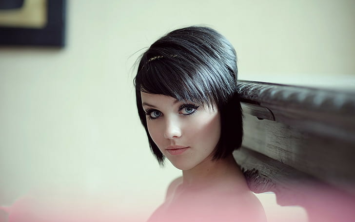 face, short hair, Melissa Clarke, HD wallpaper