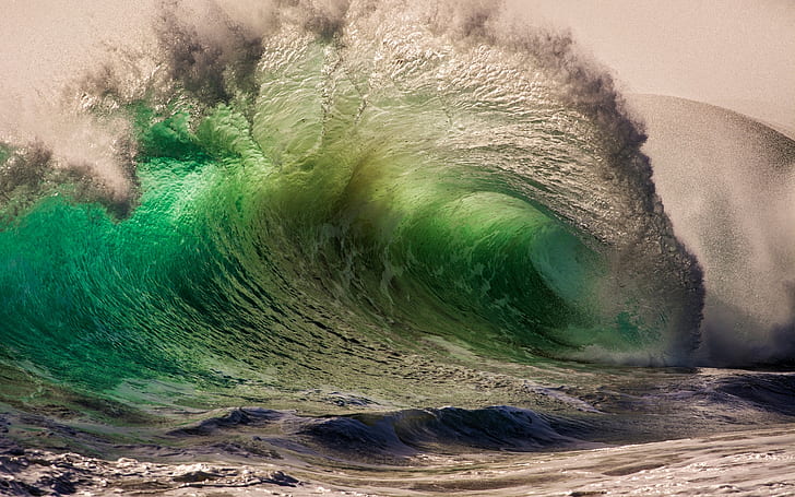 1920x1080px | free download | HD wallpaper: Green Ocean Wave, green ...