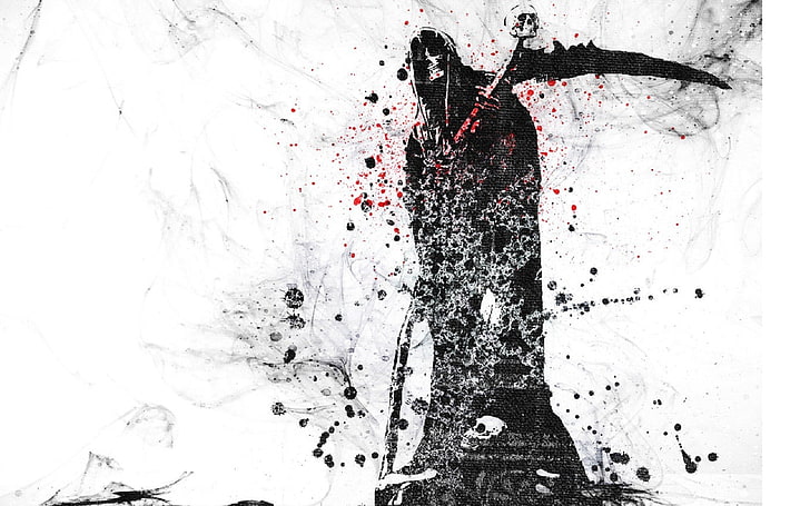 Grim Reaper, skull, selective coloring, artwork, one person, HD wallpaper
